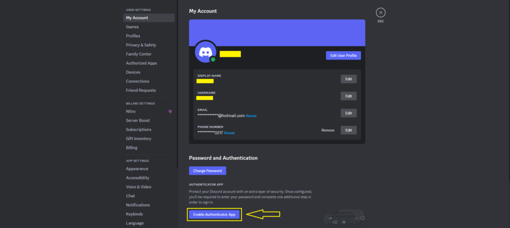 Enable Discord Two-Factor Authentication